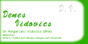denes vidovics business card